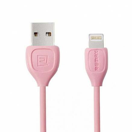 Кабель USB - Lightning для зарядки iPhone 1 м 1.3А Remax Lesu розовый