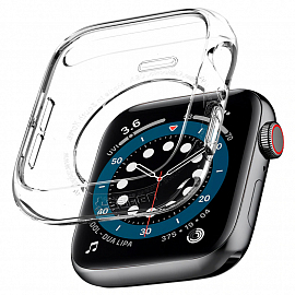 Чехол для Apple Watch 44 и 45 мм гелевый Spigen Liquid Crystal прозрачный