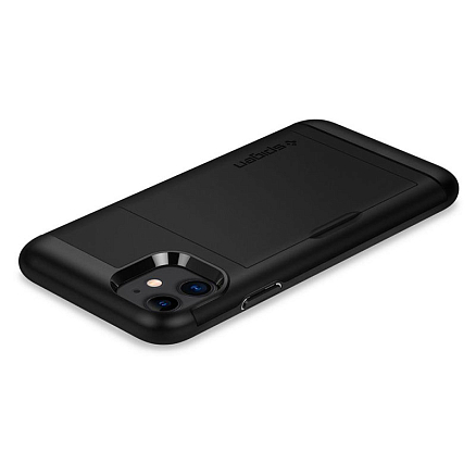Чехол для iPhone 11 гибридный со слотом для карты Spigen Slim Armor CS черный