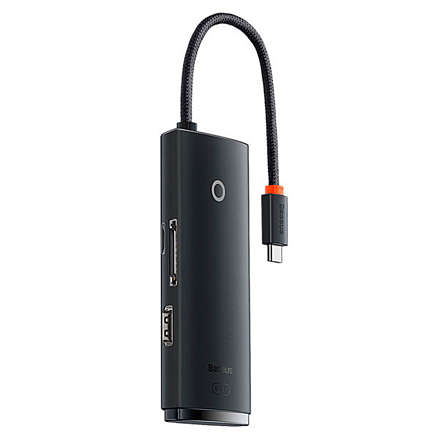 Переходник Type-C - HDMI, 2 х USB 3.0, Type-C, SD, microSD Baseus Lite Series черный