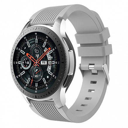 Ремешок-браслет для Samsung Galaxy Watch 46 мм, Gear S3 силиконовый Nova Flexible серый