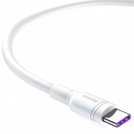 Кабель Type-C - USB 2.0 для зарядки 0,5 м 5А Baseus Double-Ring (быстрая зарядка Huawei) белый
