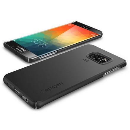 Чехол для Samsung Galaxy S6 edge+ пластиковый тонкий Spigen SGP Thin Fit черный