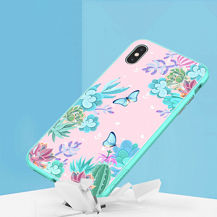 Чехол для iPhone XS Max магнитный Nillkin Floral мятный