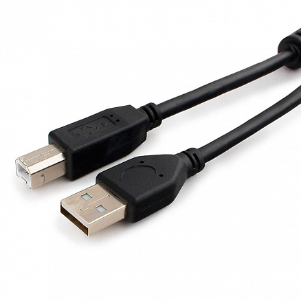 Кабель USB 2.0 - USB B для подключения принтера или сканера 1,8 м Cablexpert с ферритами черный