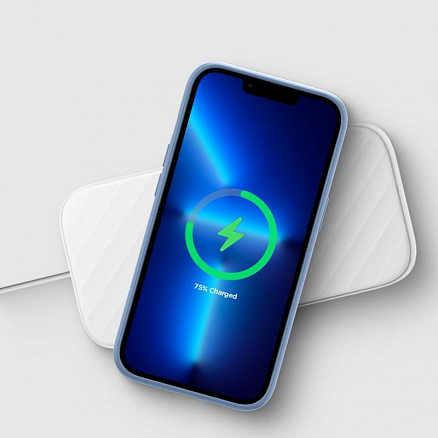 Чехол для iPhone 13 Pro силиконовый Spigen Silicone Fit серо-голубой