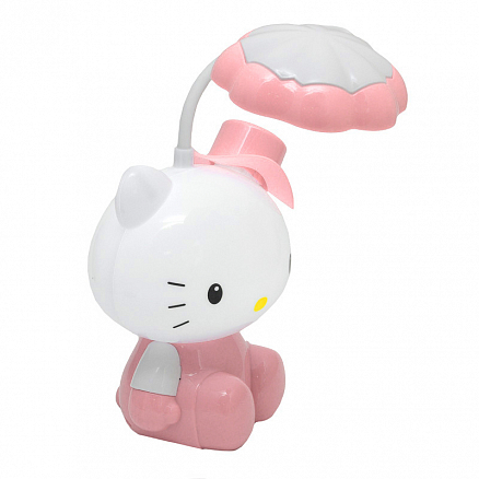 Лампа светодиодная настольная беспроводная с ночником Cartoon LD556 Hello Kitty светло-розовая