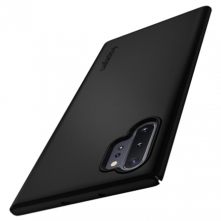 Чехол для Samsung Galaxy Note 10+ пластиковый тонкий Spigen SGP Thin Fit QNMP черный
