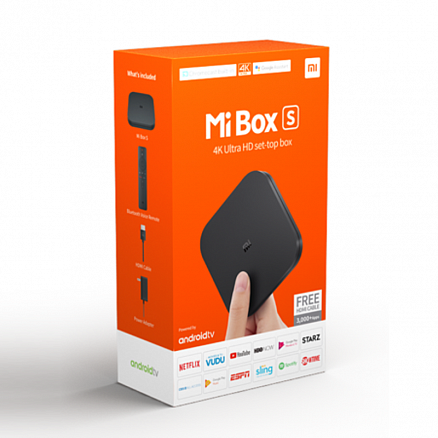 ТВ приставка андроид Xiaomi Mi Box S 4K черная (международная версия)