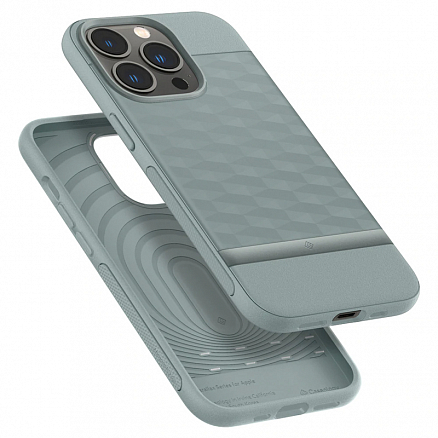 Чехол для iPhone 13 Pro гибридный Spigen Caseology Parallax серо-зеленый