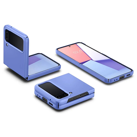 Чехол для Samsung Galaxy Z Flip 4 пластиковый ультратонкий Spigen Air Skin синий
