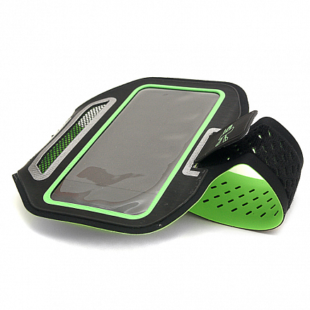 Чехол универсальный для телефона до 4.7 дюйма спортивный наручный Rebeltec Active A47 черно-зеленый