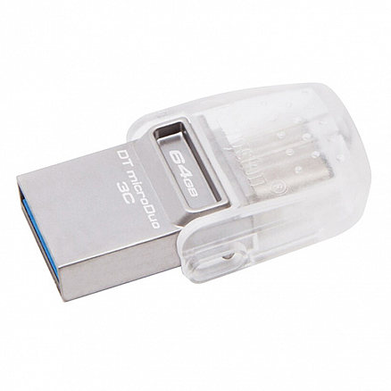 Флешка Kingston DataTraveler microDuo 3С 64Gb два разъема USB 3.0 OTG и Type-C