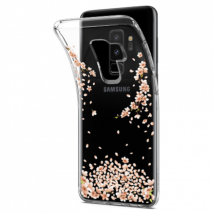Чехол для Samsung Galaxy S9+ гелевый ультратонкий Spigen SGP Liquid Crystal Blossom прозрачный