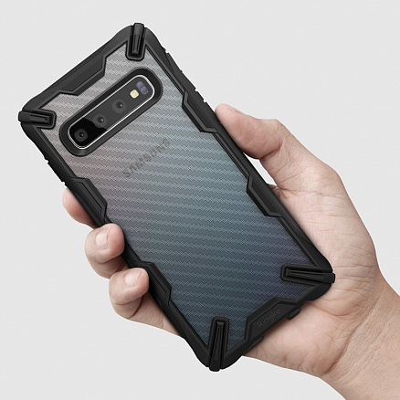 Чехол для Samsung Galaxy S10 G973 гибридный Ringke Fusion X Design Carbonfiber черный