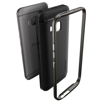 Чехол для HTC One M9 гибридный Spigen SGP Neo Hybrid черно-серый
