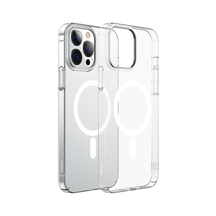 Чехол для iPhone 13 Pro Max гибридный Baseus Crystal Magnetic прозрачный + защитное стекло