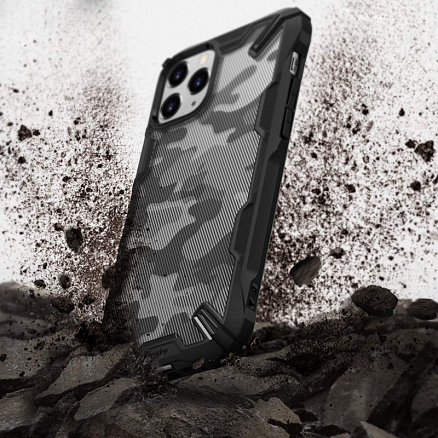 Чехол для iPhone 11 Pro гибридный Ringke Fusion X Design Camo черный