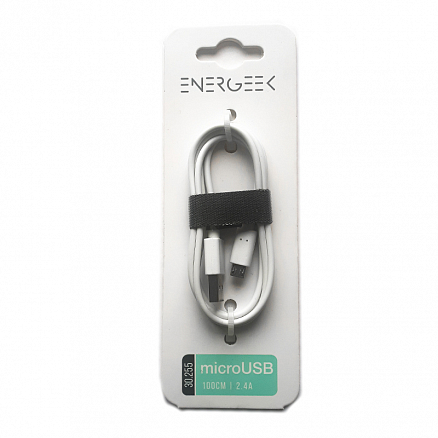 Кабель USB - MicroUSB для зарядки 1 м 2.4А Atomic Energeek-Connect белый