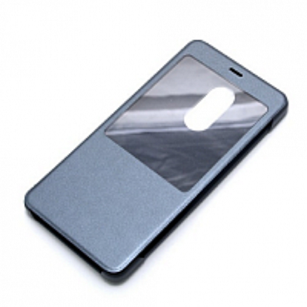 Чехол для Xiaomi Redmi Note 4X кожаный - книжка оригинальный серый
