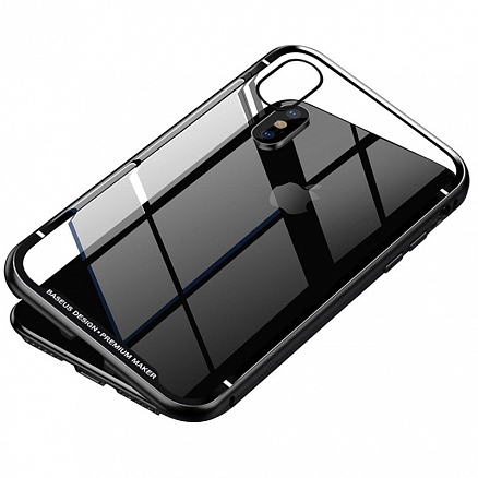 Чехол для iPhone X, XS магнитный Baseus Magnetite черный