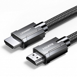 Кабель HDMI - HDMI (папа - папа) длина 3 м версия 2.0 4K 60Hz плетеный Ugreen HD136 черный