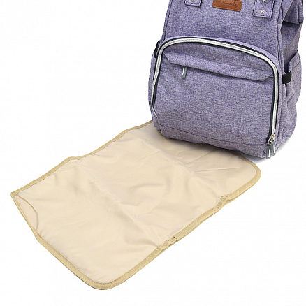 Рюкзак (сумка) Ankommling LD22 для мамы с отделением для бутылочек сиреневый джинс