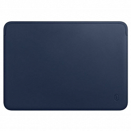 Чехол для Apple MacBook Pro 13 Touch Bar A1706, A1989, A2159, A2251, A2289, Pro 13 A1708 кожаный футляр WiWU Skin темно-синий