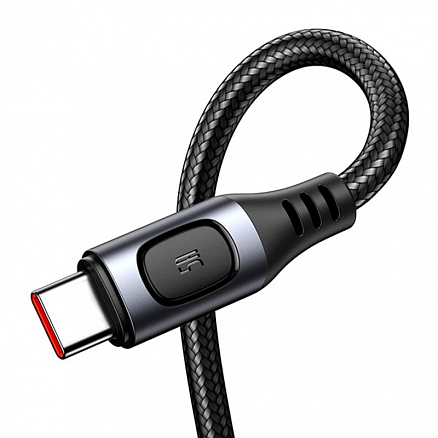 Кабель Type-C - USB для зарядки 1 м 5A плетеный Baseus Flash (быстрая зарядка PD) черно-серый