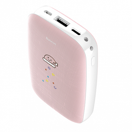 Внешний аккумулятор с грелкой для рук Baseus Mini Q 10000мАч (ток 2.1А) розовый