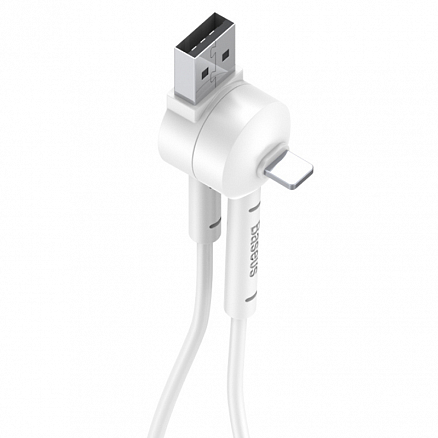 Кабель USB - Lightning для зарядки iPhone 1 м 2.1А с угловым штекером Baseus Maruko белый