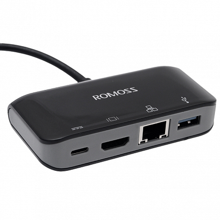 Переходник Type-C - Ethernet, HDMI 4K, USB 3.0, Type-C Romoss Mobula