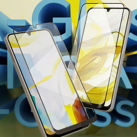Защитное стекло для Samsung Galaxy A15, A25 на весь экран противоударное VLP A-Glass 2.5D черное