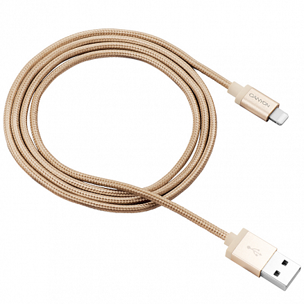Кабель USB - Lightning для зарядки iPhone 1 м MFi Canyon золотистый
