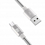 Кабель USB - MicroUSB для зарядки 1 м 2A Rock Space Metal Spring серебристый