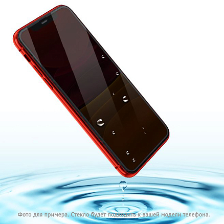 Защитное стекло для iPhone X, XS, 11 Pro на весь экран противоударное Mocoll Black Diamond 2.5D с защитой от подглядывания черное