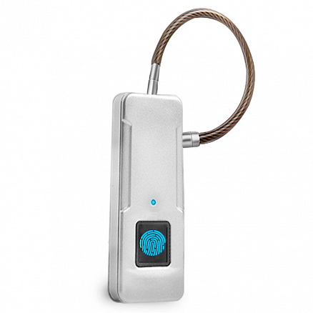 Замок биометрический по отпечатку пальца портативный WiWU Smart Lock FL-P4 серебристый