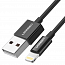 Кабель USB - Lightning для зарядки iPhone 1 м 2.4A MFi Ugreen US155 (быстрая зарядка) черный