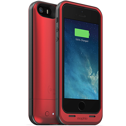 Чехол-аккумулятор для iPhone 5, 5S, SE Mophie Juice Pack Air 1700mAh красно-черный