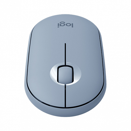 Мышь беспроводная Bluetooth оптическая Logitech Pebble M350 серо-голубая