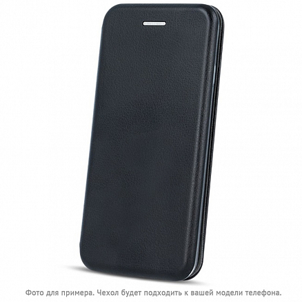 Чехол для Samsung Galaxy A03s кожаный - книжка GreenGo Smart Diva черный