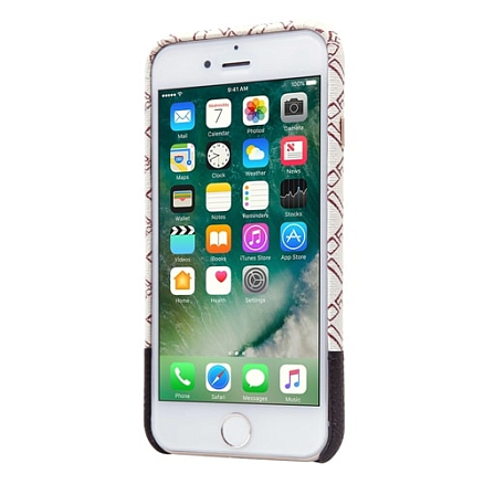 Чехол для iPhone 7, 8 кожаный на заднюю крышку Nillkin Oger бело-коричневый