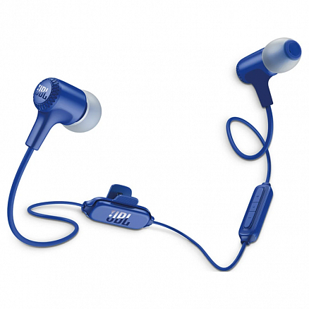 Наушники беспроводные Bluetooth JBL E25BT вакуумные с микрофоном и пультом синие
