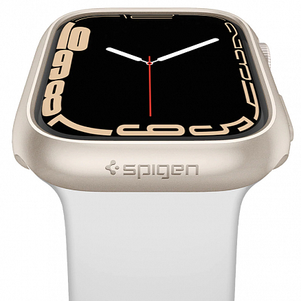 Чехол для Apple Watch 41 мм пластиковый тонкий Spigen Thin Fit шампань