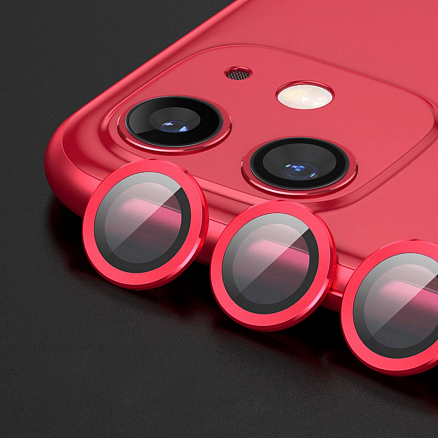 Защитное стекло на камеру для iPhone 11 Pro, 11 Pro Max Remax Creation красное 3 шт.