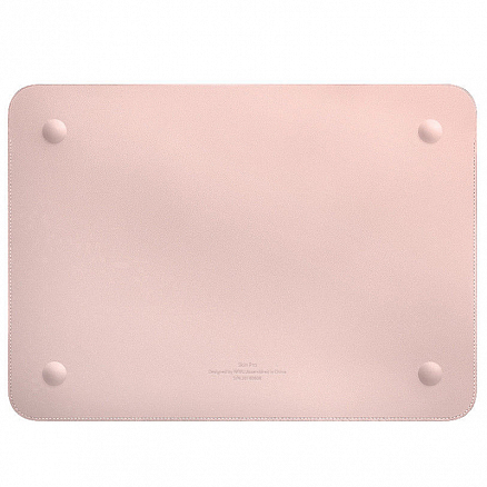 Чехол для Apple MacBook Pro 15 A1707, A1990, A1398, A1286, A1260, A1226, A1211 кожаный футляр WiWU Skin Pro II розовый