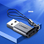 Переходник USB 3.0 - Type-C (папа - мама) компактный Ugreen US276 серый