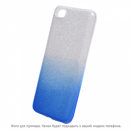 Чехол для Xiaomi Redmi 6 гибридный с блестками GreenGo Gradient Glitter синий