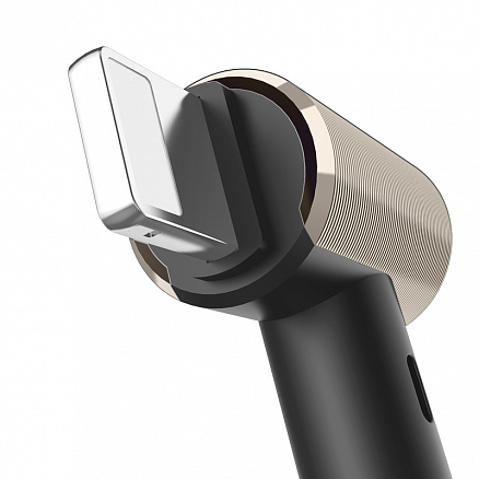Кабель USB - Lightning для зарядки iPhone 1,2 м 2.1А с угловыми штекерами Baseus Magnet черно-золотистый