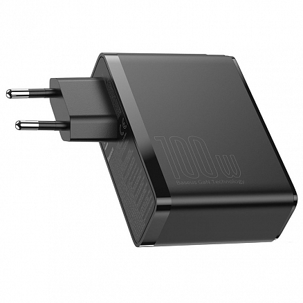 Зарядное устройство сетевое с USB и двумя Type-C входами 3А 100W и Type-C кабелем Baseus GaN2 Pro (быстрая зарядка QC, PD) черное 